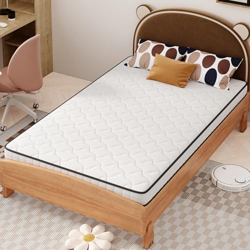 Ligterra Matratze 90×200 cm, Mattress, Gerollte Matratze, Federkernmatratze, 12cm Dicke, Härtegrad: H3, mit Ergonomischen Modulen & Entlastung der Lendenwirbelsäule (Weiß)