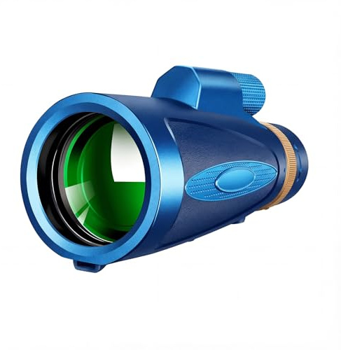 30X60 Telescopio Monoculares de Largo Alcance - Blue | FMC y prisma BAK4 premium con Soporte para Teléfono Inteligente Trípode,Monoculares Portátil Para Observación de Aves