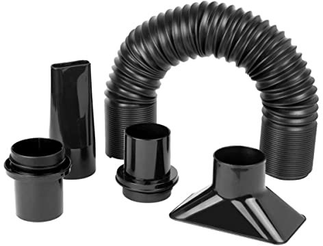 PowerTec 70208 Dust Collection Flexible Hose Kit, 2-1/4, Black