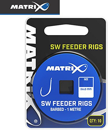 Fox Matrix SW Feeder Rigs 1m - 10 gebundene Angelhaken zum Feederangeln, Feedermontagen zum Feedern auf Friedfische, Feederhaken, Hakengröße/Schnurdurchmesser:Gr. 20 / 0.125mm