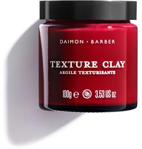 Daimon Barber Texture Clay Matte Finish Strong Hold 100g | Matte Finish Strong Hold Clay for Short Hairstyles or Longer Natural Styles. Long Lasting with Fig and Frankincense Scent.