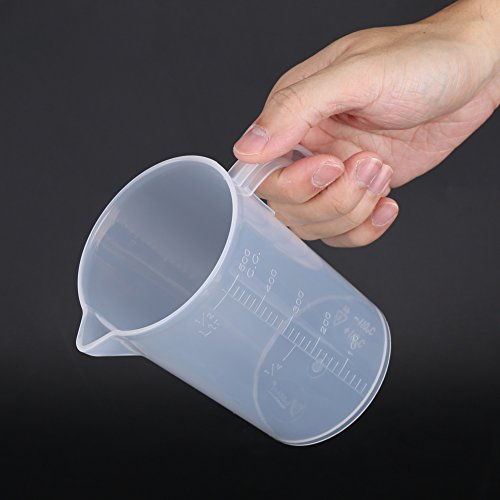 Vasos de medición de plástico de grado alimentario 500 ml/1000 ml transparente de precisión de la báscula herramienta de medición con tapa para cocina hornear 500ml