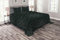ABAKUHAUS Dunkelgrau Tagesdecke Set, Schwarze Damast-Blumen, Set mit Kissenbezügen Waschbar, für Doppelbetten 220 x 220 cm, Grau Schwarz