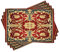 ABAKUHAUS Türkisch-Muster Platzmatten, Osmanische Spirale Laub Muster Rahmen mit filigranen Stil Royal und Retro, Waschbare Stoff Esszimmer Küche Tischdekorations Digitaldruck, Senf Schwarz