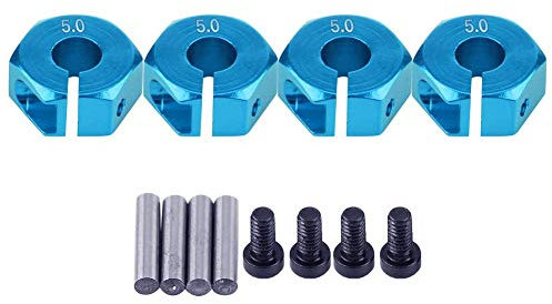 Wheel Hex Hub Adapters, 12mm Universal Wheel Hex Hub Adapter for HSP Sakura 1/10 Scale RC Car(5.0MM Blue)