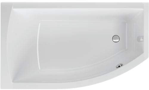 Acryl Raumsparwanne Flo 160 x 95 cm links weiß Wanne Badewanne Eckbadewanne - Styropor Wannenträger (ohne Wannenträger)