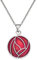 Rennie Mackintosh Inspired Round Enamelled 20mm Traditional Rose Necklace Pendant On 16 Inch Chain In Presentation Box (Red)