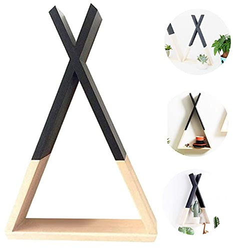 Nacnic Schwarz Nordisch Stil Wandregal | Dreieckiges Regal aus MDF-Holz | Kinderzimmer, Wohnzimmer und Baby-Regale | Groß Größe.