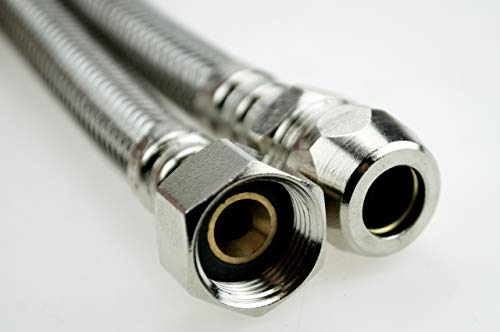 Panzerschlauch Edelstahl Flexschlauch Druckschlauch für Armatur 40 cm UM 1/2 x 3/8 Quetsch 10mm…