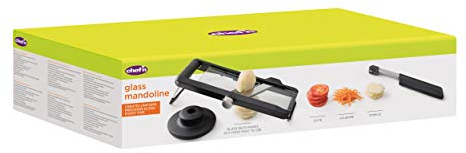 CHEF'N 5255883KC Glass Mandoline Glashobel mit 3 Schneidklingen in Geschenkbox, plastik