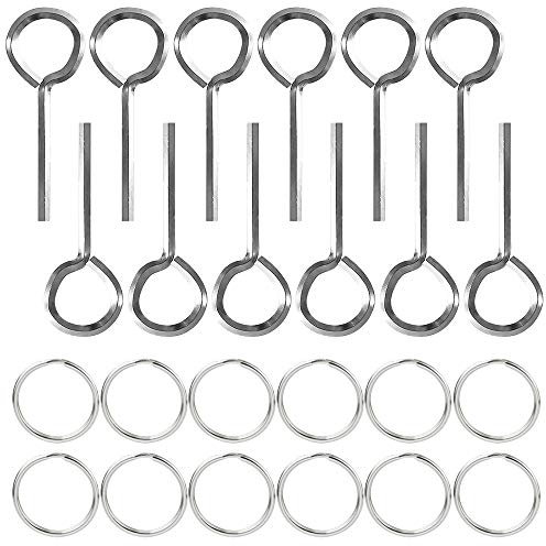 12 Pack 5/32”Standard Hex Dogging Key with Full Loop,Sonku Wrench Door Key for Push Bar Panic Exit Lock Devices,Solid Metal Keys Kit with 12 Pack Key Rings