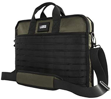Urban Armor Gear Slim Brief Universaltasche für Laptop/Tablet mit 13 - 14 Zoll [360 Grad Rundumschutz mit Tragegriff, Robustes Nylongewebe, Abnehmbarer Schultergurt, Fronttasche] Olive