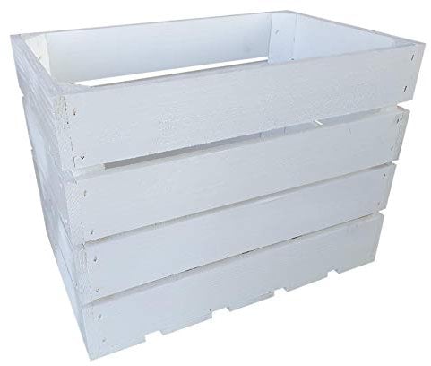 Holzkiste Klein Aus Holz - massive Weinkisten Vintage 25 x 40 x 30 cm - Holzbox Für Aufbewahrung, Holzregal - Robuste Obstkisten & Apfelkisten - Deko Kiste Für Küche, Wohnzimmer - Kiste Weiß