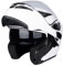 Helm für Motorräder Full-Face Motorcycle Helmet Tragbarer Integralhelme Flip-up Motorradhelm Zertifizierung von DOT (Weiß, M)
