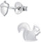 FIVE-D Ohrringe Ohrstecker Eichhörnchen Nuss 925 Sterling Silber (Silber)