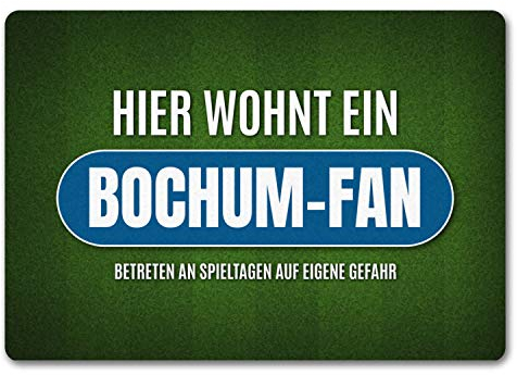 trendaffe Hier wohnt ein Bochum-Fan Fußmatte ohne Rand mit Rasen Motiv