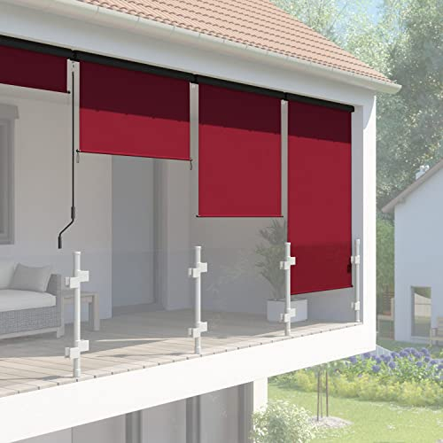 empasa Senkrechtmarkise Master Vertikalmarkise Balkonmarkise Sonnenschutz Balkonsichtschutz Sichtschutz Balkonrollo Rollo mit Handkurbel in verschiedenen Größen und Farben