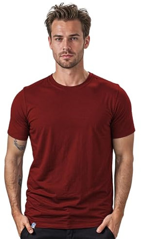 ALPIN LOACKER Merino Shirt Herren Kurzarm I Antischweißshirt I Merinowolle Tshirt I Thermooberteil atmungsaktiv, Rot M