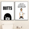Schwarz Weiß Bob'S Burgers Leinwand Kunstdrucke Poster Tina Belcher Butts Zitate Minimalistische Malerei 2 Stück Wandbilder Badezimmer Dekor 50Cmx70Cm Kein Rahmen