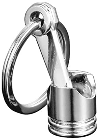 YEHJDSMD Auto-Kolben-Schlüsselanhänger – Motor, versilberter Metall-Schlüsselanhänger, Legierung, Geschenk, silber, M