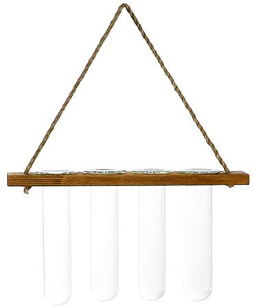 Pot de fleurs en verre à suspendre pour terrarium, plantes, bois - Marron foncé