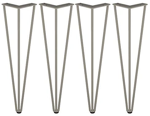 Metal Table Legs Black/Gold/Silver/White Wrought Iron Table Legs Bracket Furniture Legs Dining Table Chairs Coffee Table Bar Legs 70Cm Furniture Support Legs (Four Pieces)/Silver