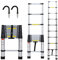 Cecaylie 3,2M Scala telescopica in alluminio con 2 ganci rimovibili, scala estensibile allungabile, scala multiuso antiscivolo Carico massimo 150 kg