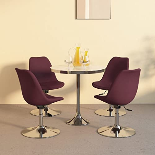 KTHLBRH Esszimmerstühle 4 STK. Drehbar Lila Stoff,küchenstuhl,stühle,esstisch stühle,Stuhl,Stühle für Esszimmer Arbeitszimmer, Wohnzimmer, Schlafzimmer