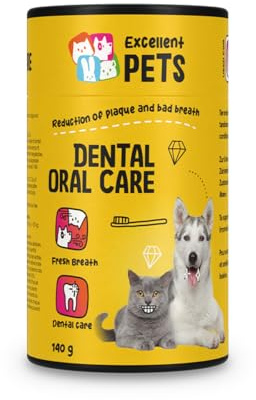 Excellent Dental Oral Care - Geeignet für Hund und Katze - Kapseln - Zahnpflege für Tiere - Mundgesundheit - 140 Gramm