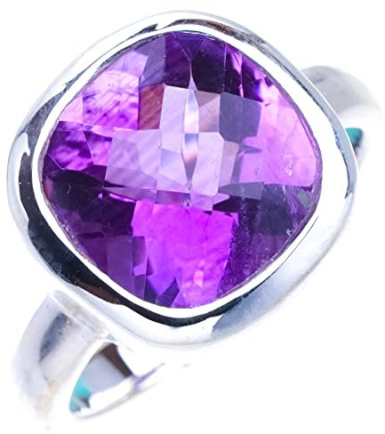 StarGems Natur Amethyst Handgefertigter Ring aus 925er Sterlingsilber 59 (19) A4584-9