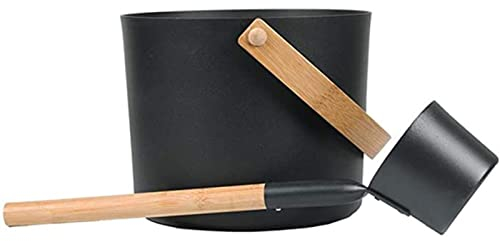 Seau de Sauna Ensemble de Louche de Sauna Seau de Sauna 7 L Seau de Sauna en Aluminium Seau à Infusion avec Cuillère à Long Manche Accessoires de Louche de Sauna pour Sauna Spa Bai