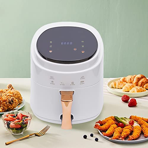 Friggitrice ad aria calda da 8 l, friggitrice con touch screen digitale a LED, mantiene al caldo, modalità temporizzazione preimpostata, olio non incluso, 1400 W, 60 a 200 °C (bianco)
