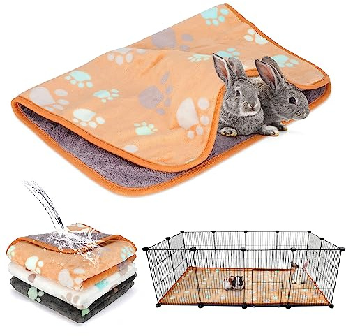 YUEPET Wasserdichte Meerschweinchen-Decken, waschbar, 3 Stück, kleine Tier-Fleece-Käfigeinlagen, Haustier, weiche Schlafmatte, Pad-Abdeckung, warmer Flanell-Überwurf für Hamster, Meerschweinchen,
