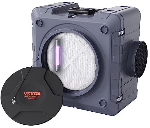 VEVOR Purificador de Aire con Filtración 3 Etapas Máquina de Aire Negativo Apilable de 800 CFM Filtro de Aire con MERV10 Carbón H13 HEPA Filtración de Aire para Uso Doméstico Industrial, Comercial