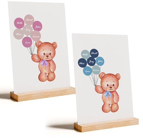 Gästebuch Babyparty & Taufe [Rosa/Blau] – Babyshower Gästebuch Junge & Mädchen, Baby Party Gästebuch zum Ausfüllen, Kreative Geschenke & Andenken zur Taufe, Geburtstag & Babyshower