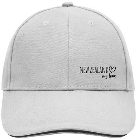 huuraa Baseballkappe New Zealand My Love Präsent Baseball Cap Dark Grey/White New Zealand Geschenkidee