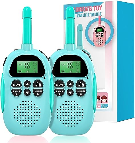 Tosaju Talkie Walkie Interphone pour Enfants Batterie Rechargeable Radio à 2 Voies portée 3 km Jouet pour Jeune Fille 16 canaux Vox Scan Aventure en Plein air, Camping