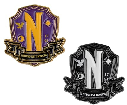 Cinrepelicas Wednesday - Nevermore Academy Pin - 2.6 * 2.6 * 0.2cm - Offizielle Lizenz