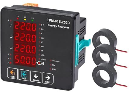 UAMOU TPM-01-XXD Energieanalysator-Multimeter 3P&4W Cheerfully (Color : TPM-01E-250D)