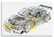 QLLS Klassisches Rennauto für Opel Calibra V6, Anatomie-Poster, dekorative Leinwand, Familienschlafzimmer, Kunstwerk, Bild, Gemälde, 30 x 45 cm