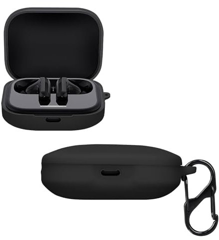 CONAPIKA Cover per Xiaomi Redmi Buds 5 con Moschettone, Ultrasottile Antiurto Antigraffi Ricarica Auricolari Custodia Protettiva Resistente Flessibile Protezione Silicone Liquido Morbida Cover Case