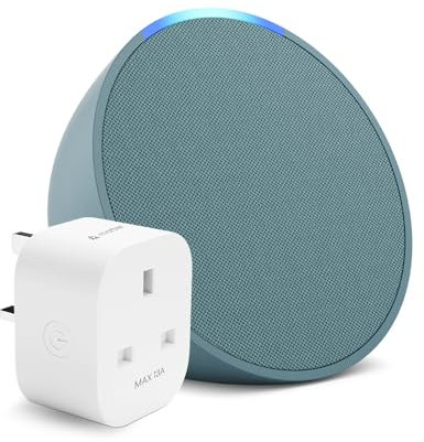 Echo Pop | Midnight Teal + Meross Matter Smart Plug, Works with Alexa - Smart Home Starter Kit