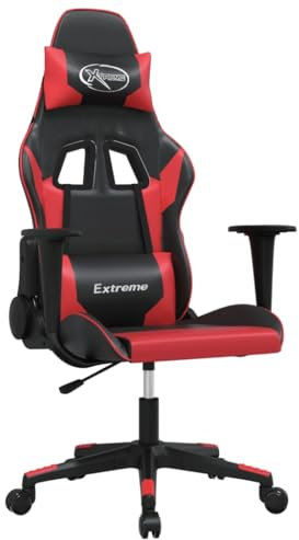 vidaXL Sedia da Gaming Nera e Rossa in Similpelle