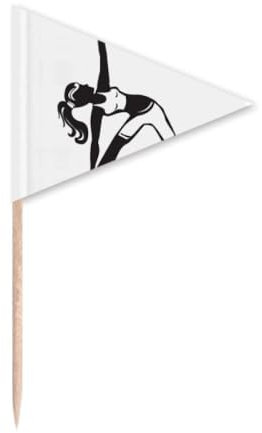 Yoga-Mädchen, Dehnung, Zahnstocher, Dreieck, Cupcake-Topper, Flagge