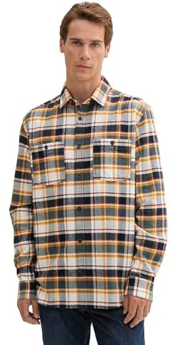 TOM TAILOR Herren Comfort Fit Hemd im Karomuster, 36639 - Navy Multi Check, XXXL