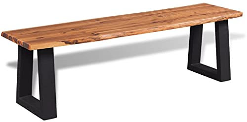 Rantry Bank aus massivem Akazienholz, 160 cm, Gartenbank, Bank für Balkon, Terrasse & Garten, Dekoration für Möbel, Zimmer