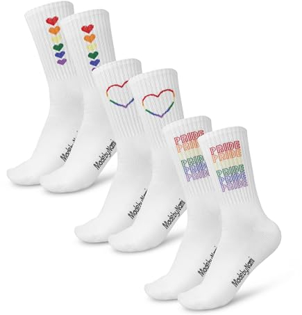 Made by Nami 3 Paar Regenbogen Socken LGBTQ Accessoires Gay Lesbian Pride Outfit (DE/NL/SE/PL, Numerisch, 41, 45, Regular, Regular, Pride Set 1)