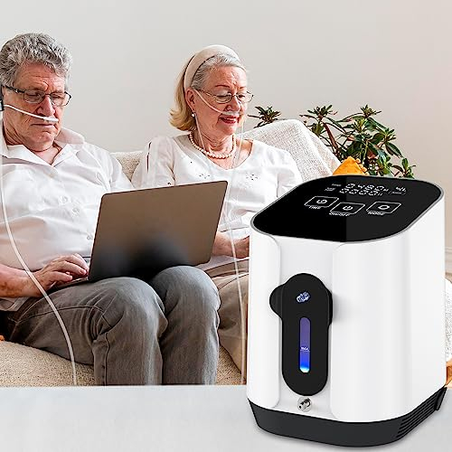 Creliver Tragbarer Sauerstoffkonzentrator, 1-4L/min 90%-30% Einstellbarer Auto-SauerstoffKonzentrator, Heim-SauerstoffKonzentrator für Reisen und im Freien 24-Stunden-Zyklusarbeit für Zuhause