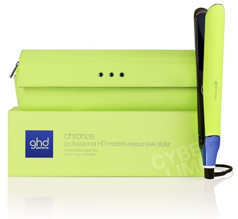 ghd Chronos - Limited Edition Cyber Lime - Our Best Hair Straightener, One Stroke High-Definition Results that Last 24hrs, 3x more breakage protection, 2x less frizz, 20 sec heat up, 10 min sleep mode