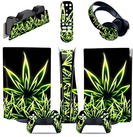 Para PS5 Consola Disc Edition & Digital Edition Pegatina Vinilo Calcomanía Cubierta Para Ps5 Mando & Estación Carga & Auriculares & Mando Multimedia 41927 Sin Burbujas Sin Espuma Antiarañazos(Size:Dis